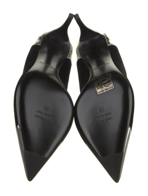 Balmain Velvet Colorblock Pattern Slingback Pumps