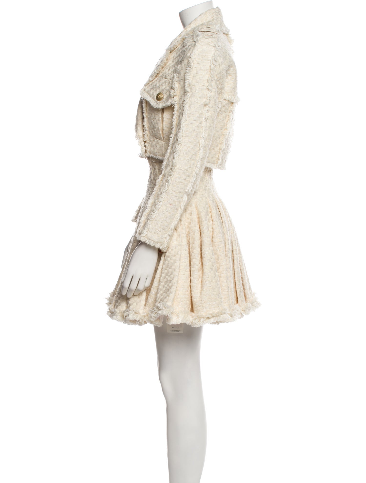 Balmain Tweed Pattern Skirt Suit w/ Tags