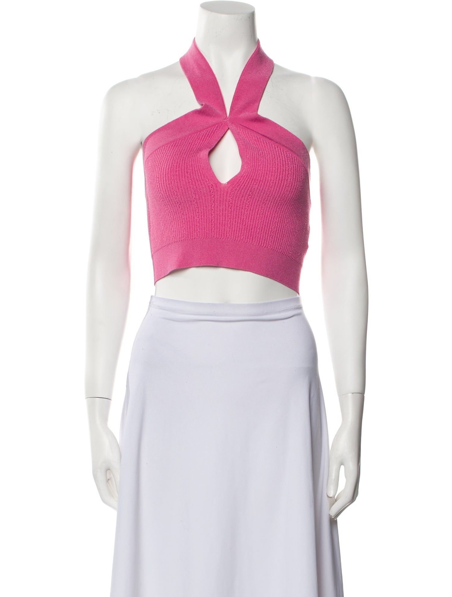 Balmain V-Neck Sleeveless Crop Top