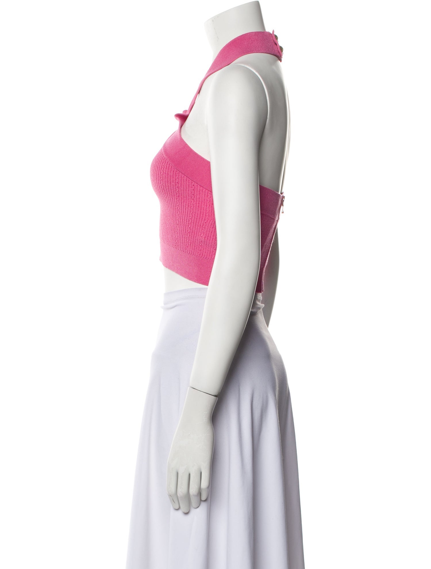 Balmain V-Neck Sleeveless Crop Top