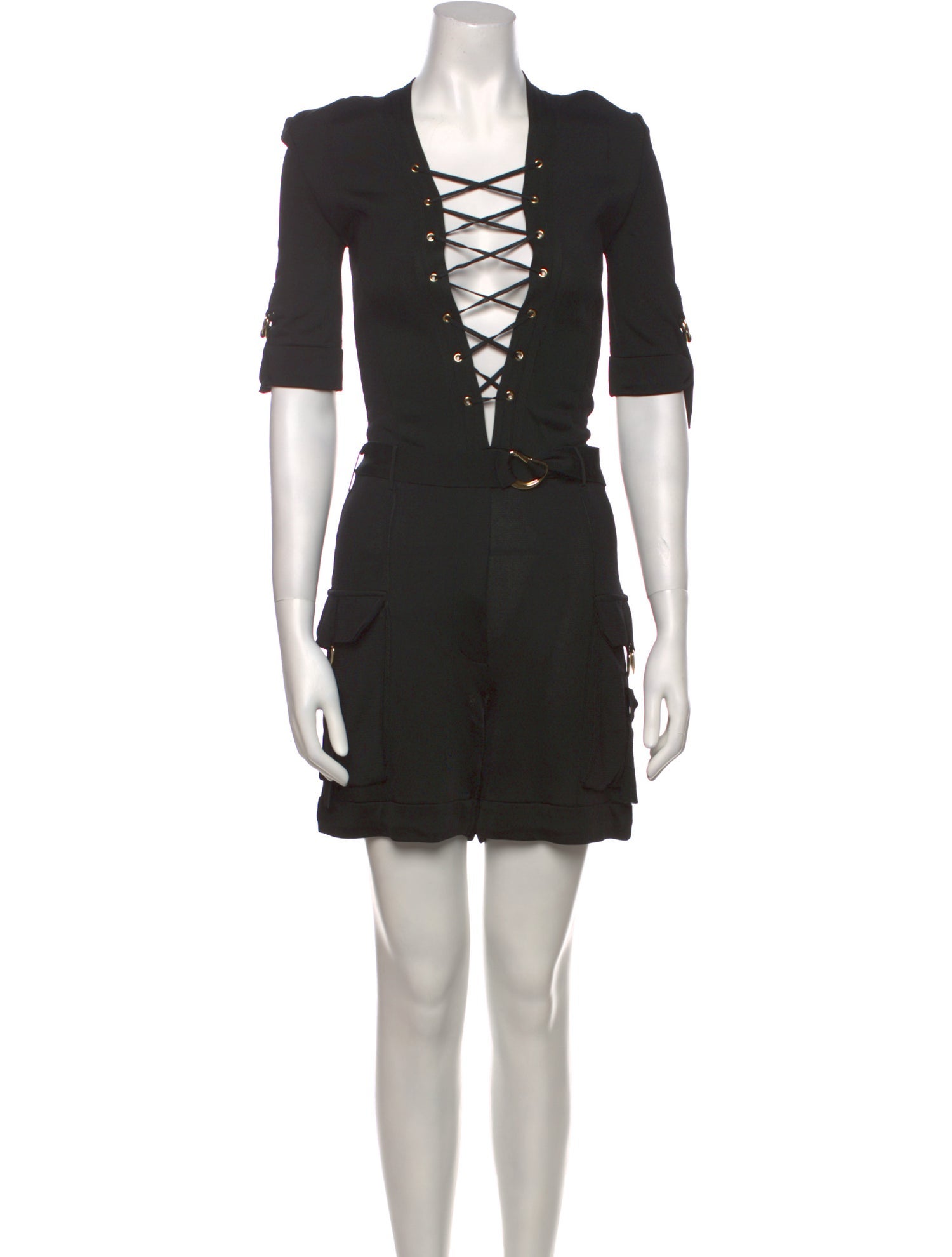 Balmain Plunge Neckline Romper