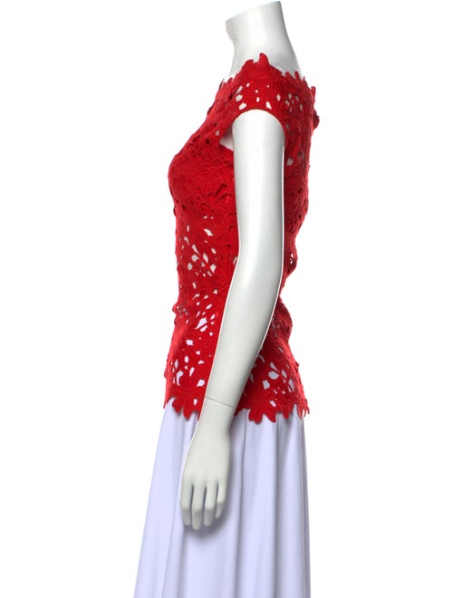 Bambah Lace Pattern Bateau Neckline Top