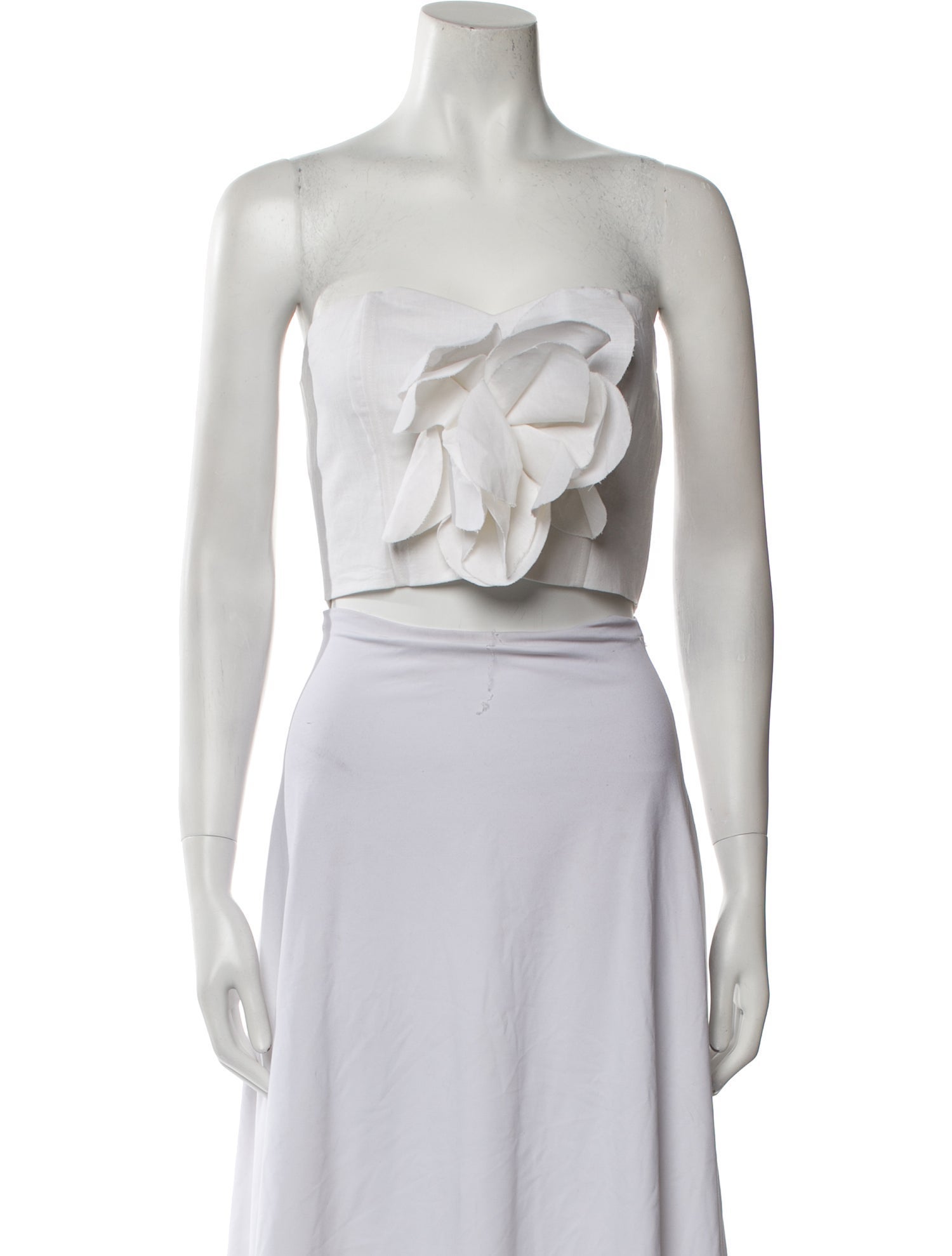 Bambah Linen Strapless Crop Top