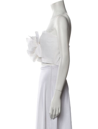 Bambah Linen Strapless Crop Top