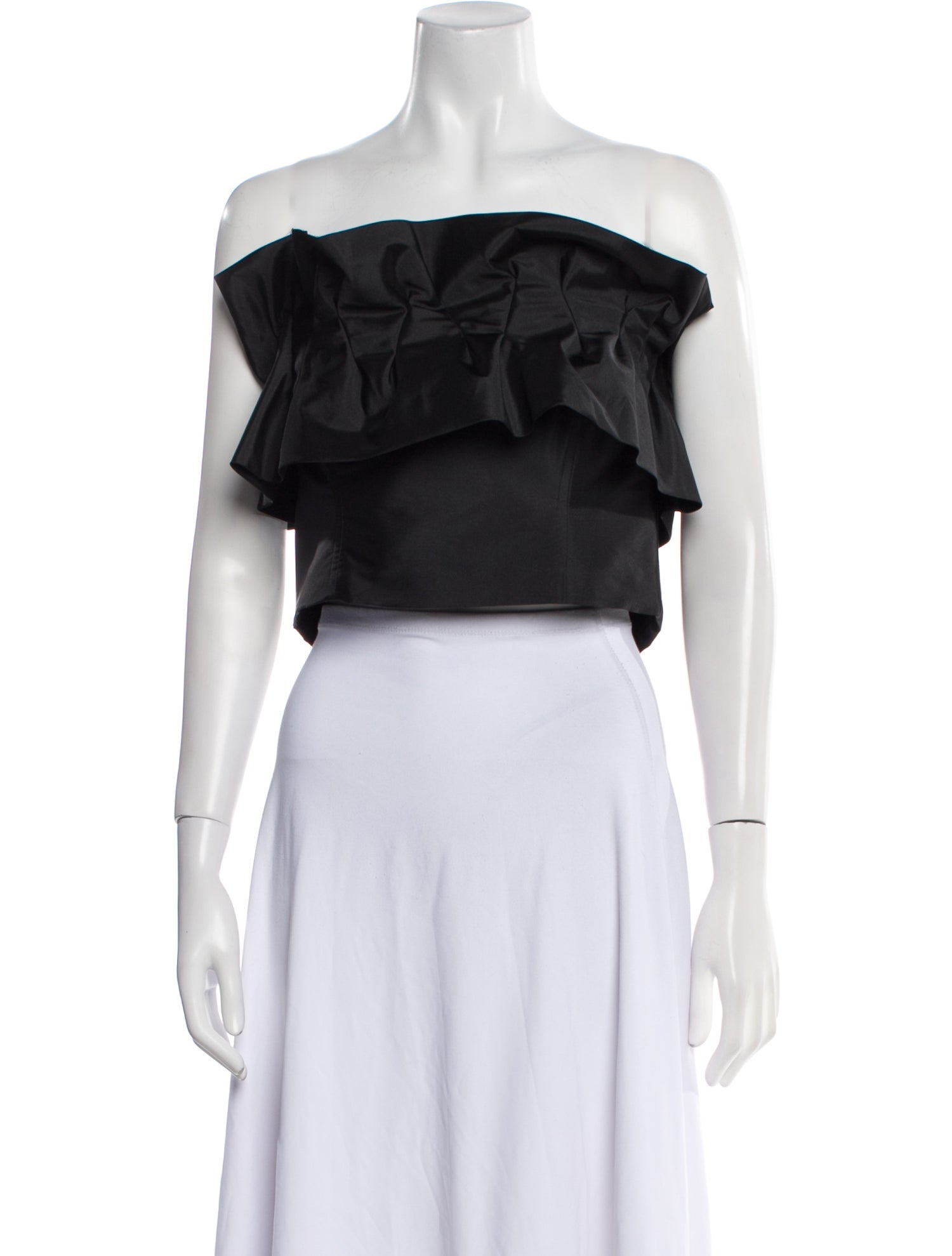 Bambah Strapless Short Sleeve Crop Top