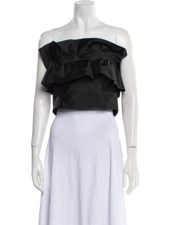 Bambah Strapless Short Sleeve Crop Top