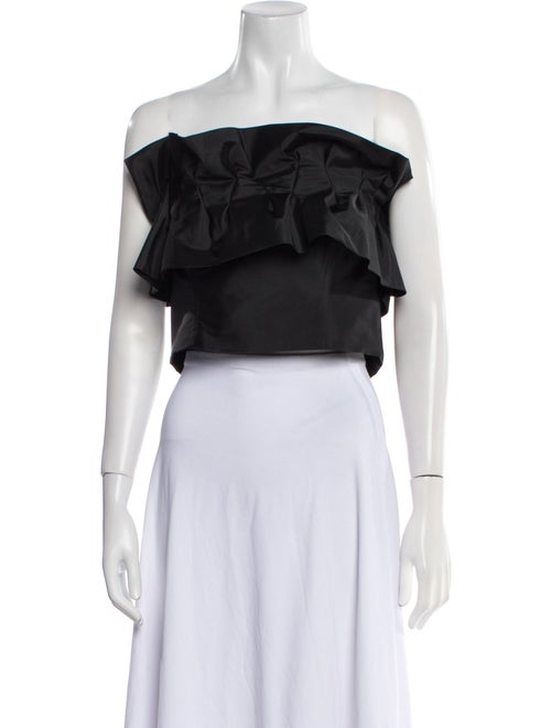 Bambah Strapless Short Sleeve Crop Top