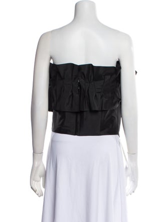 Bambah Strapless Short Sleeve Crop Top