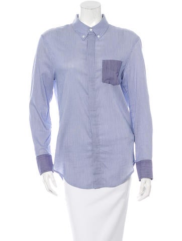 Band of Outsiders Stripe Button-Up Top