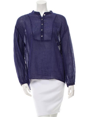 Band of Outsiders Printed Button-Up Top