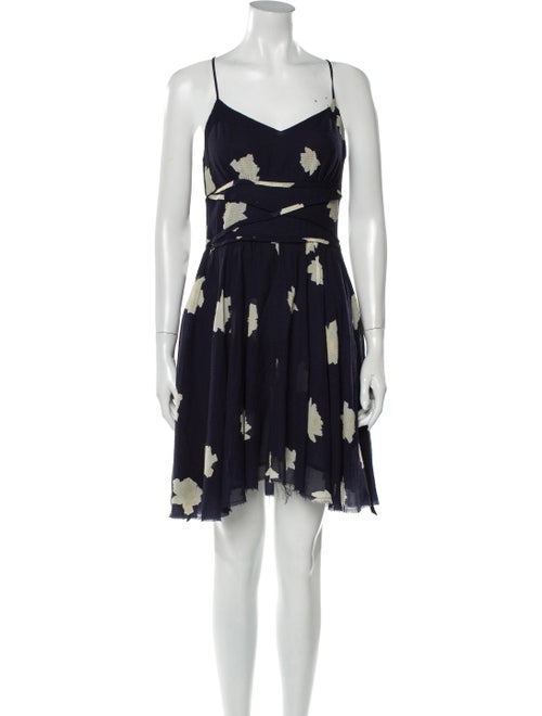 Band of Outsiders Floral Print Mini Dress Blue