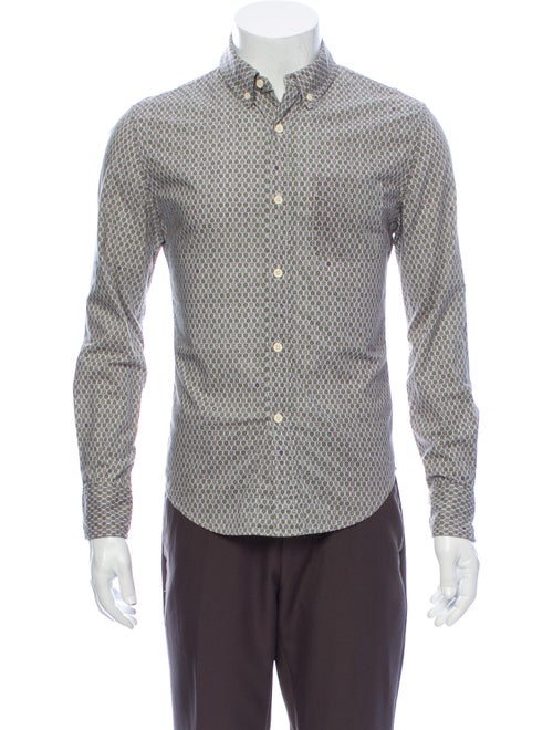 Band of Outsiders Printed Long Sleeve Dress Shirt