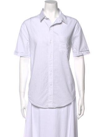 Band of Outsiders Short Sleeve Button-Up Top