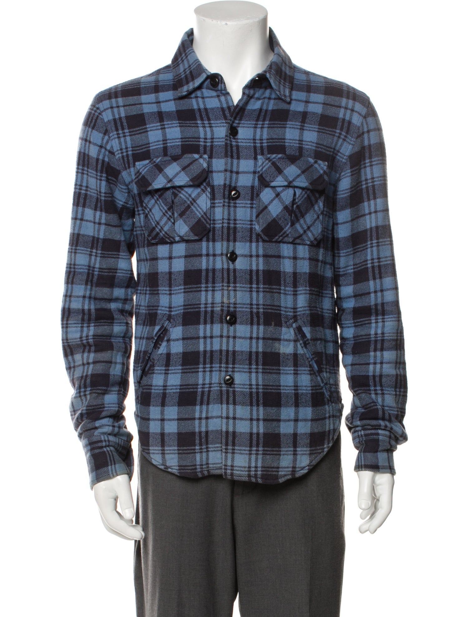 Band of Outsiders Plaid Print Long Sleeve Western Shirt