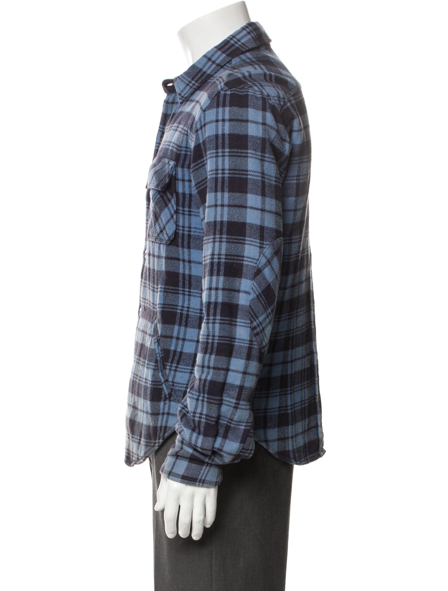 Band of Outsiders Plaid Print Long Sleeve Western Shirt