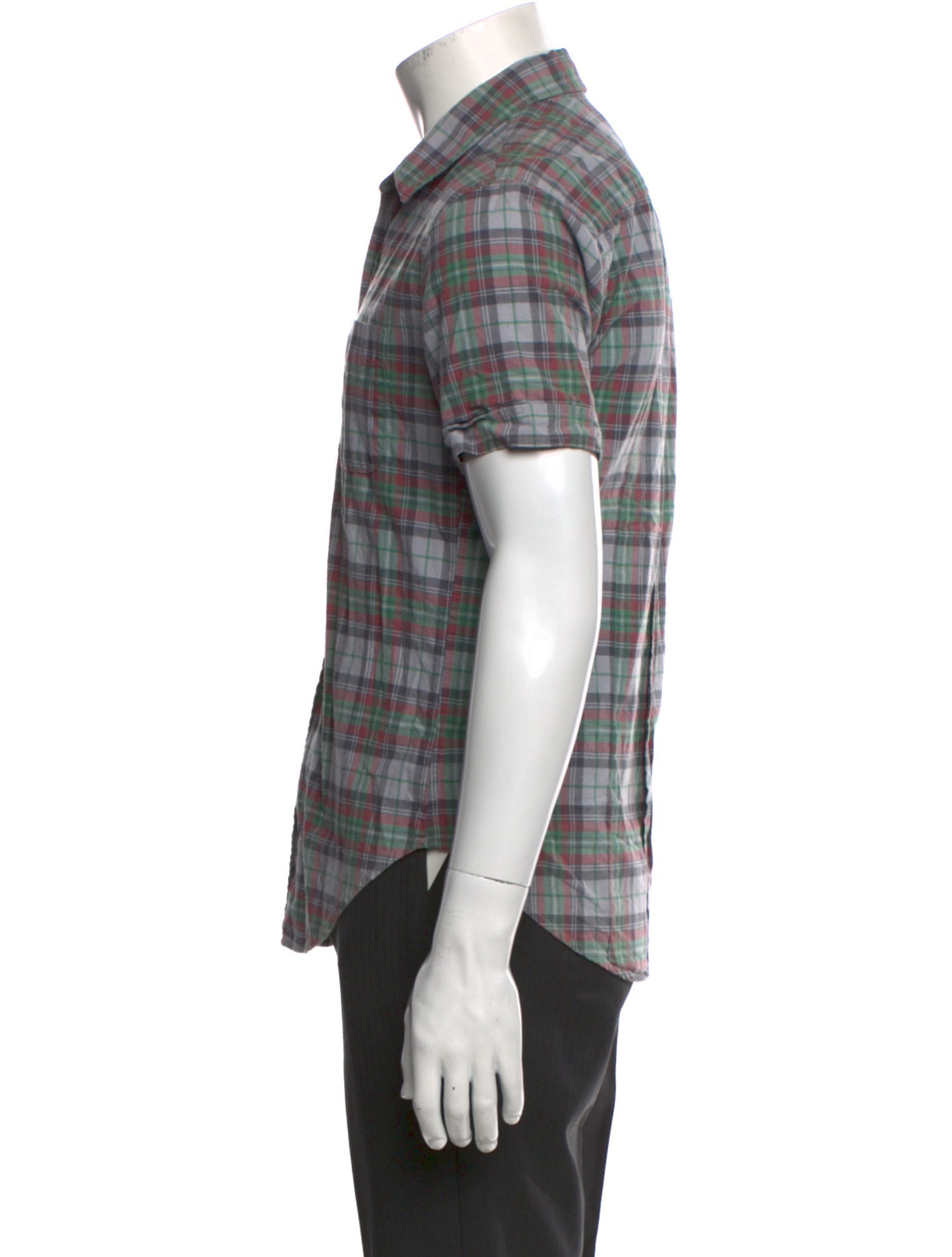 Band of Outsiders Plaid Print Short Sleeve Shirt