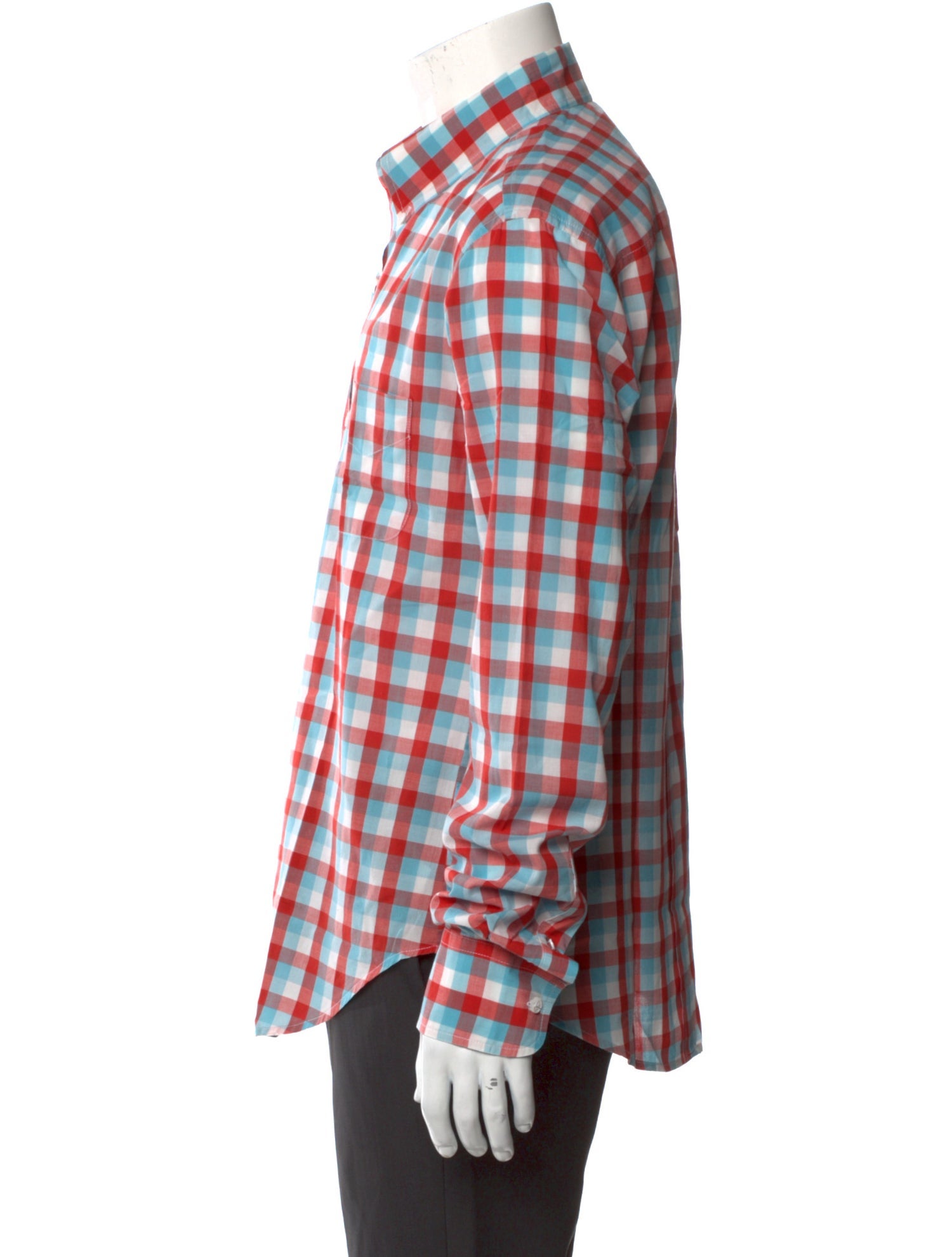 Band of Outsiders Plaid Print Long Sleeve Shirt