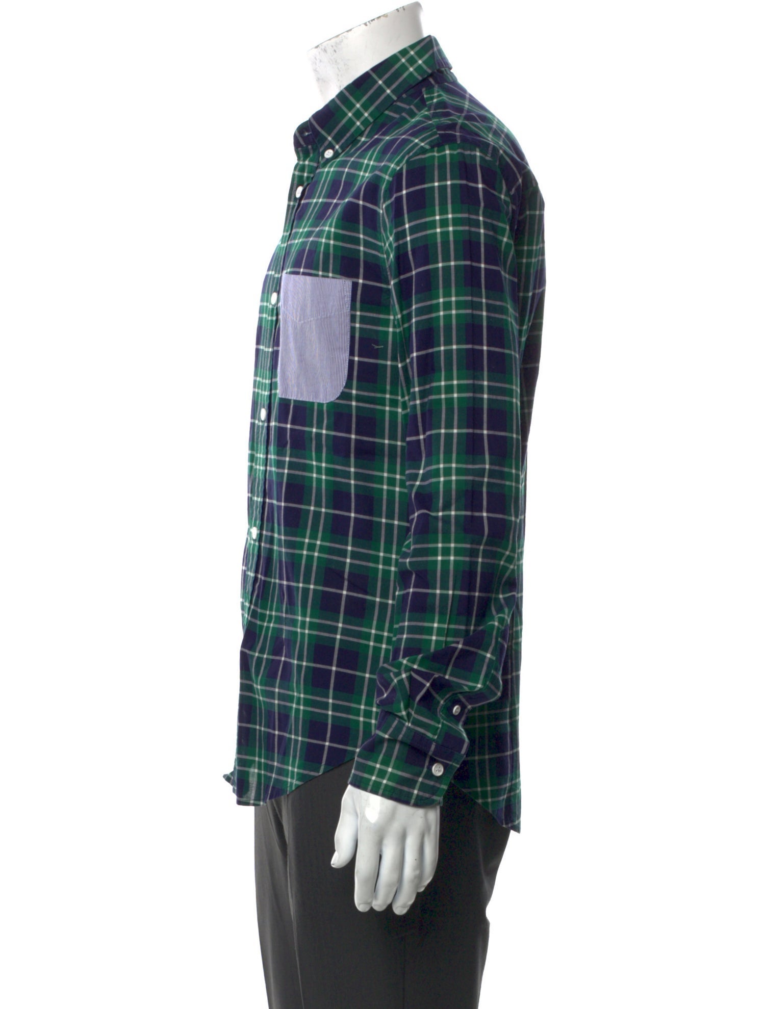 Band of Outsiders Plaid Print Long Sleeve Shirt