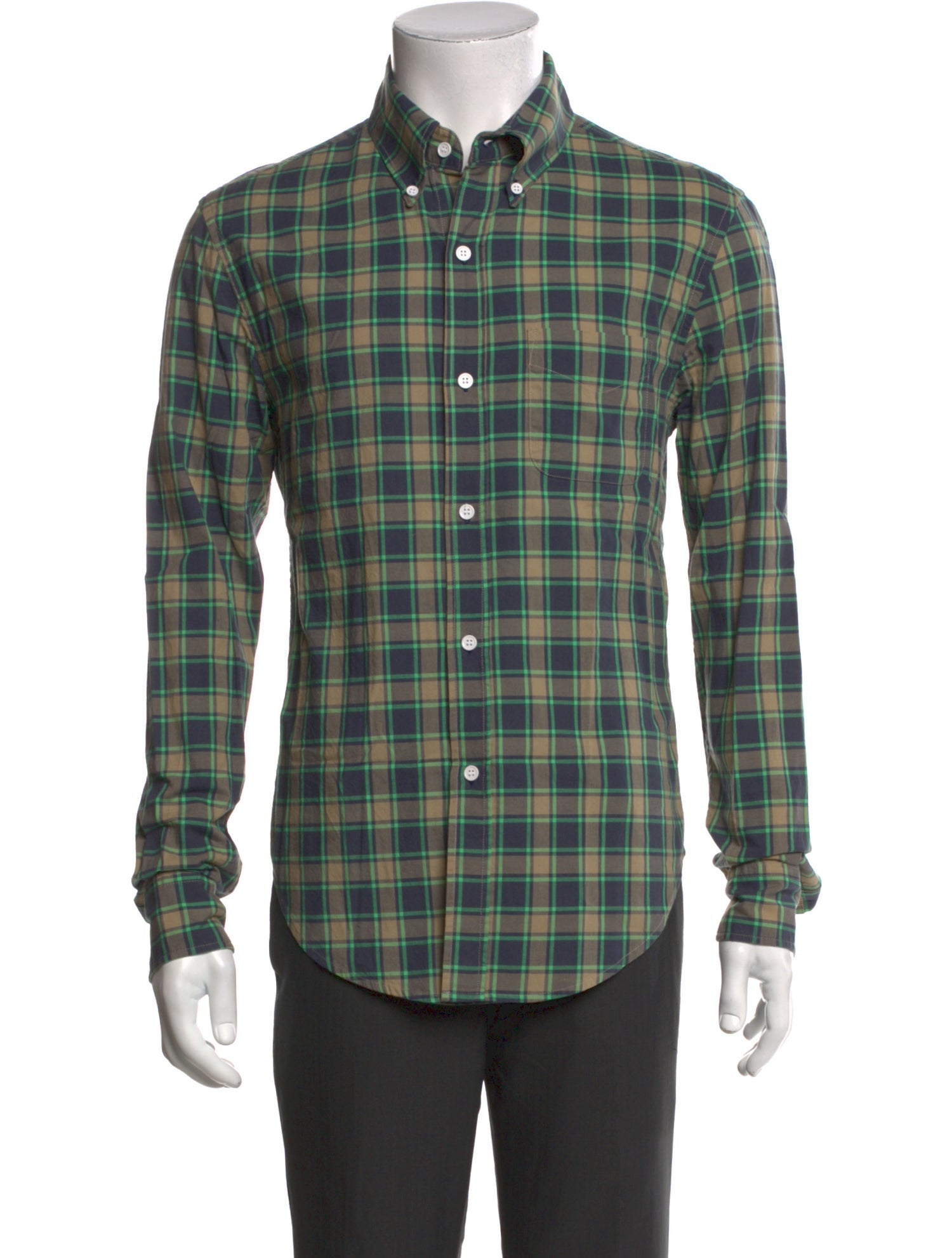 Band of Outsiders Plaid Print Long Sleeve Western Shirt
