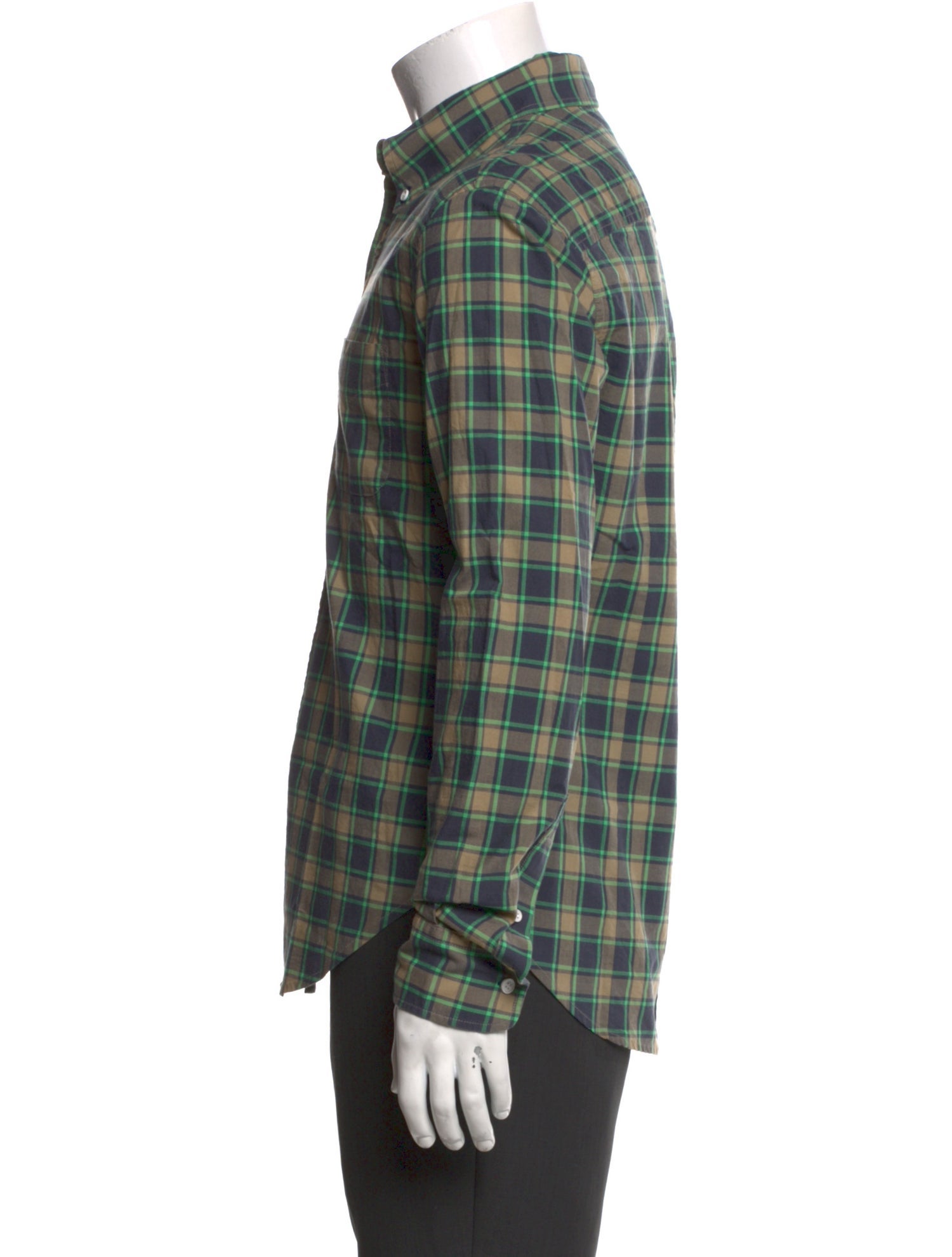 Band of Outsiders Plaid Print Long Sleeve Western Shirt