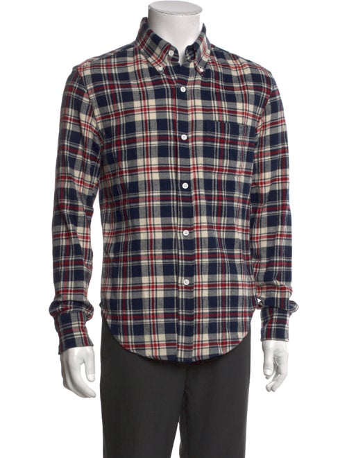 Band of Outsiders Plaid Print Long Sleeve Shirt