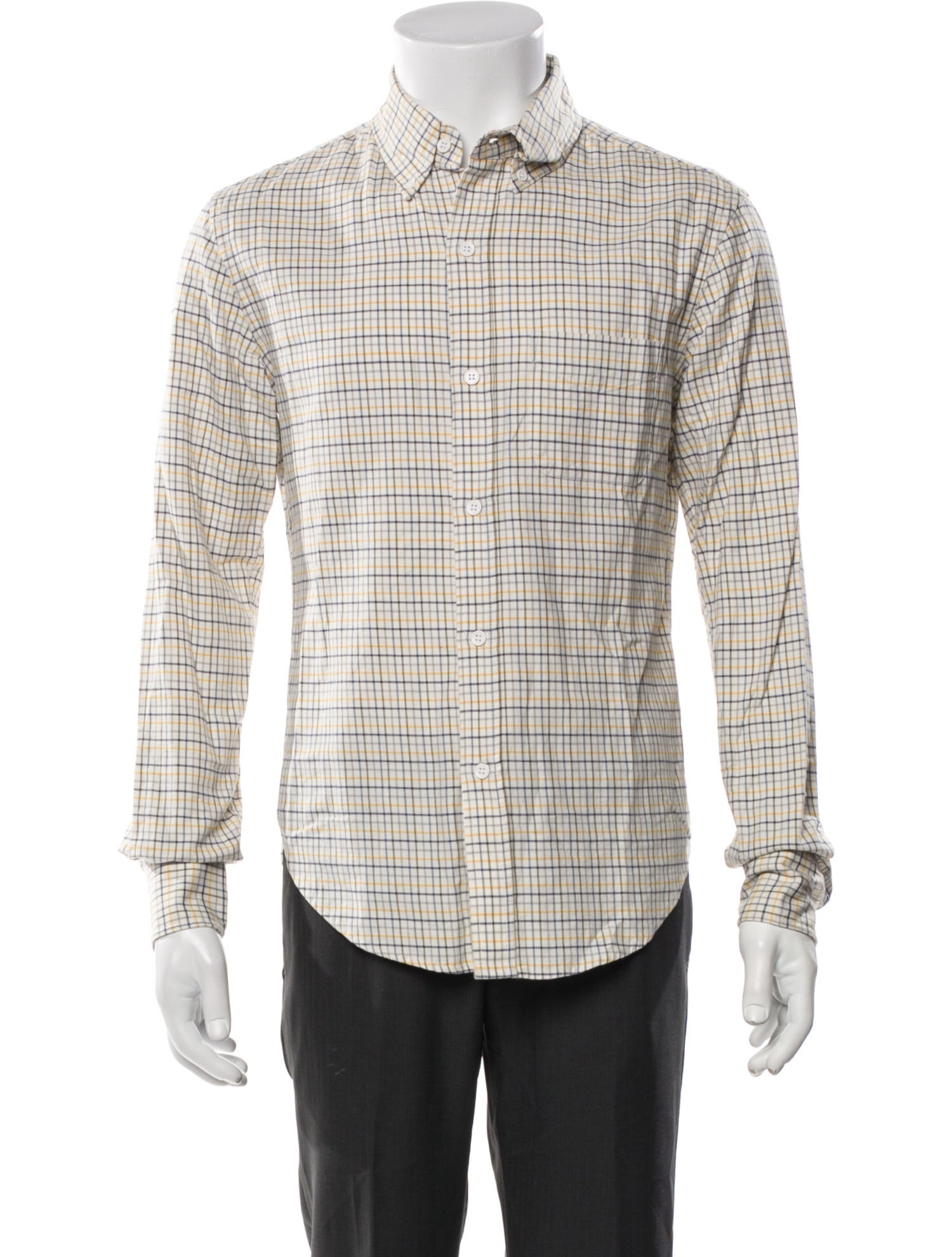 Band of Outsiders Plaid Print Long Sleeve Western Shirt
