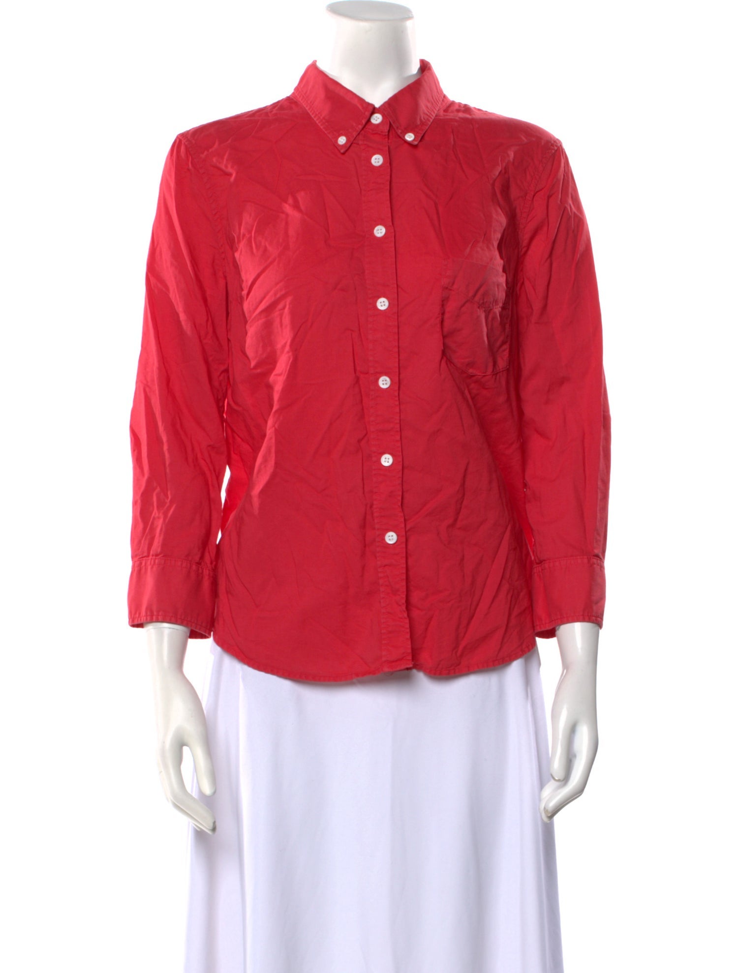 Band of Outsiders Three-Quarter Sleeve Button-Up Top