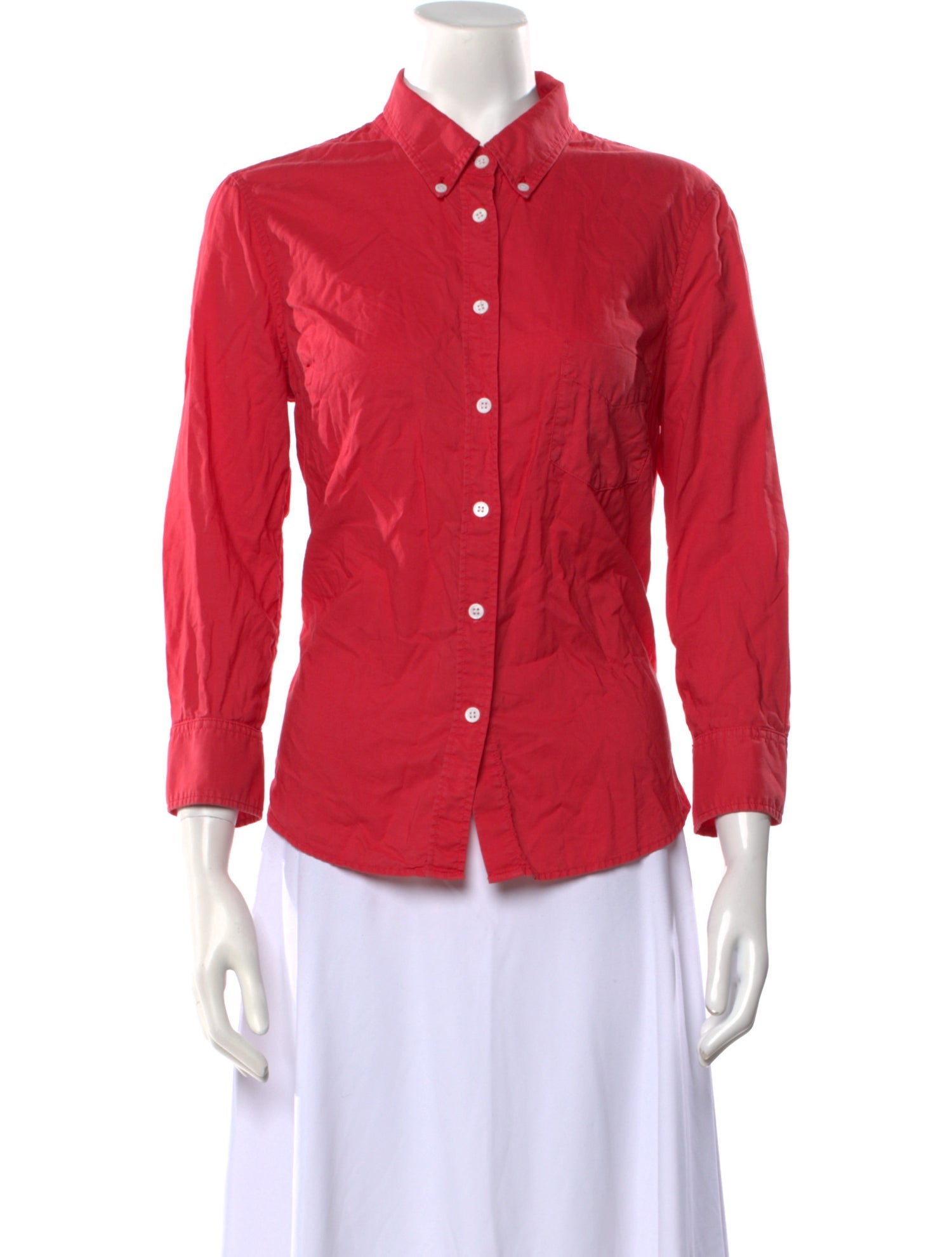 Band of Outsiders Three-Quarter Sleeve Button-Up Top