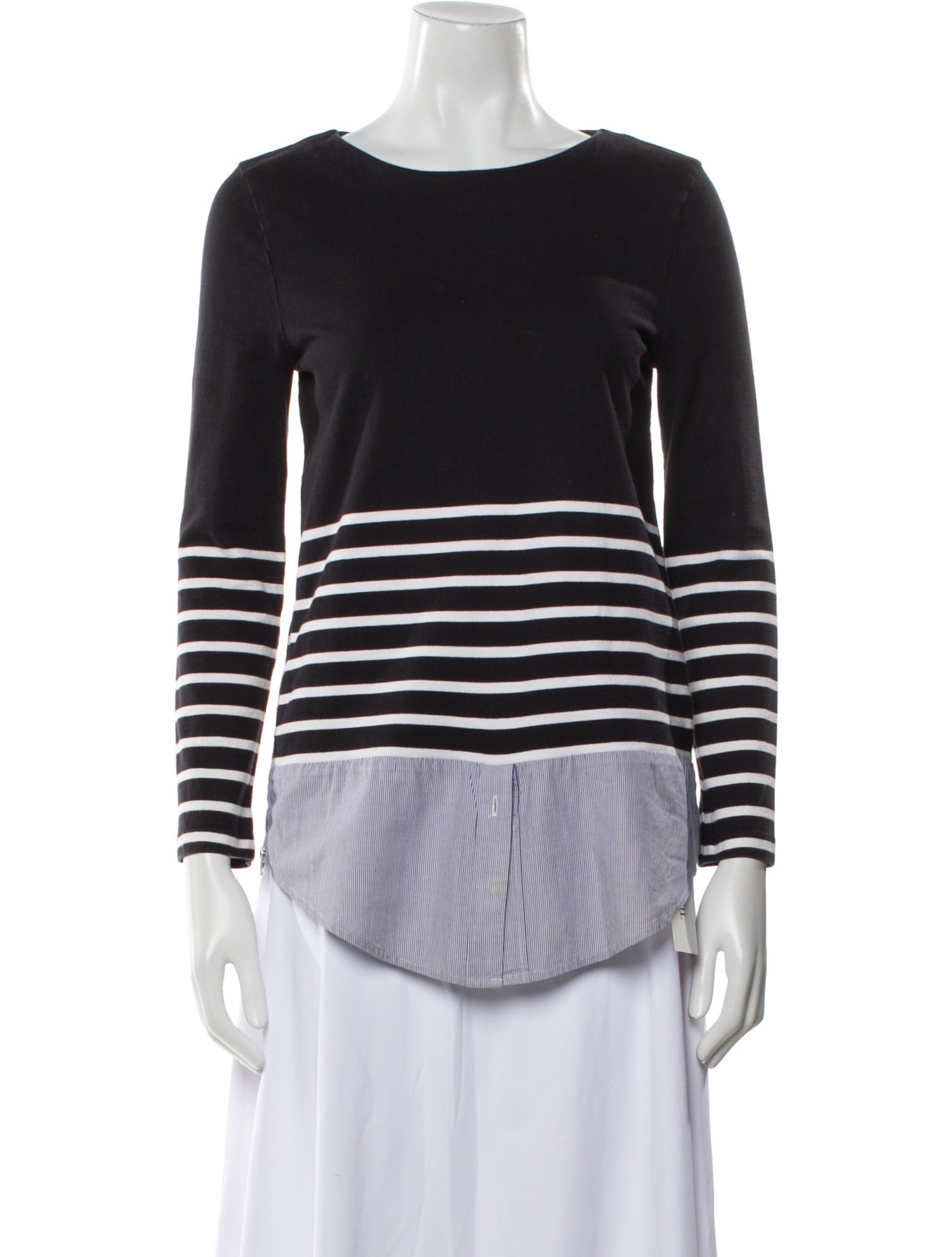 Band of Outsiders Striped Bateau Neckline Top