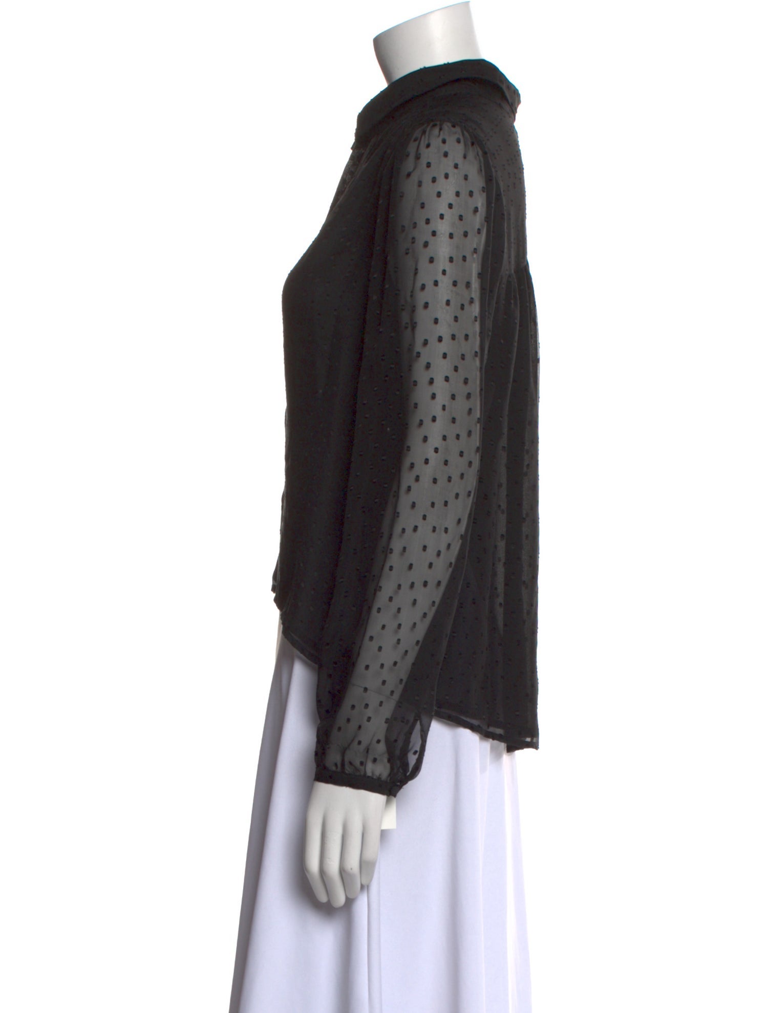 Band of Outsiders Silk Long Sleeve Button-Up Top