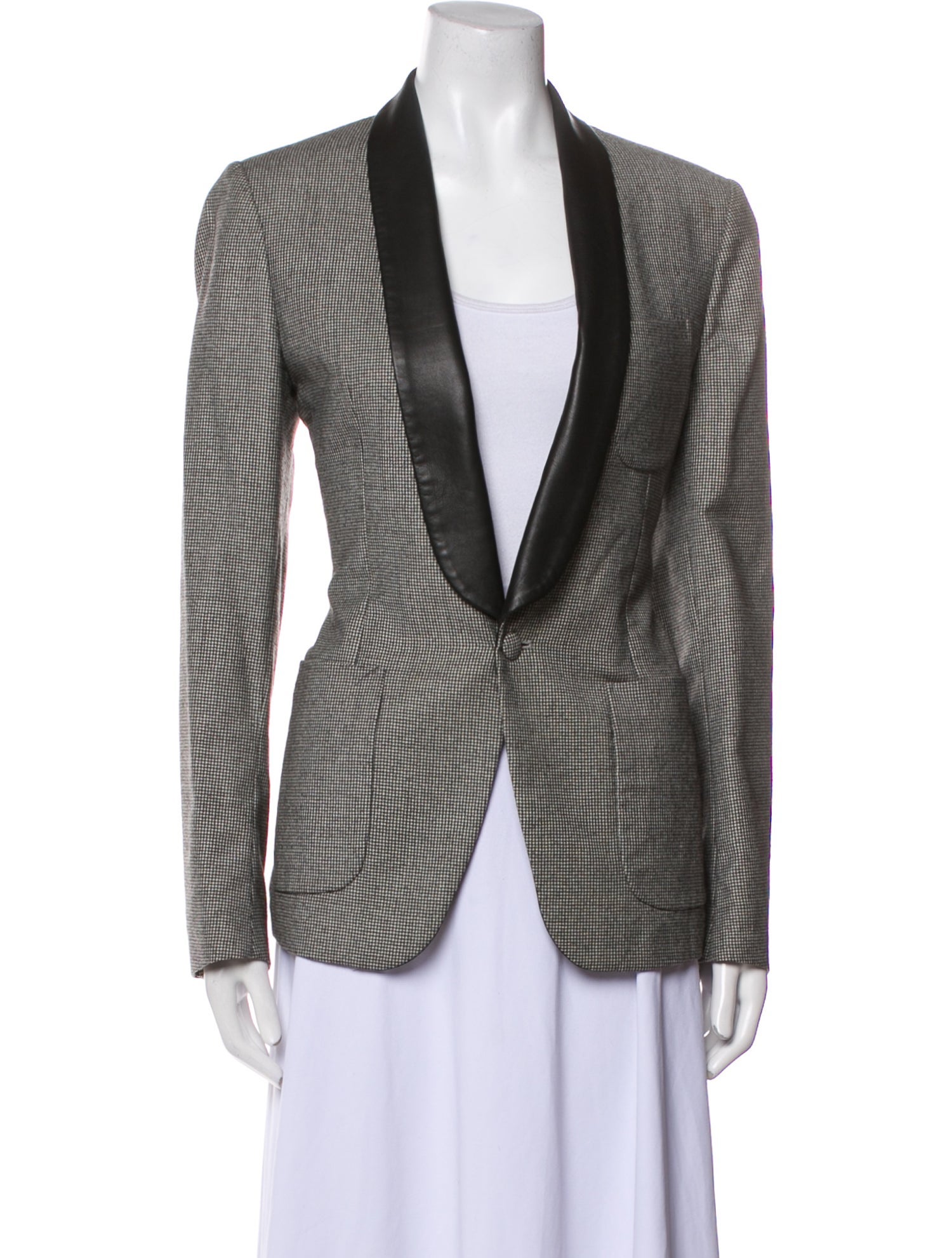 Band of Outsiders Virgin Wool Houndstooth Print Blazer