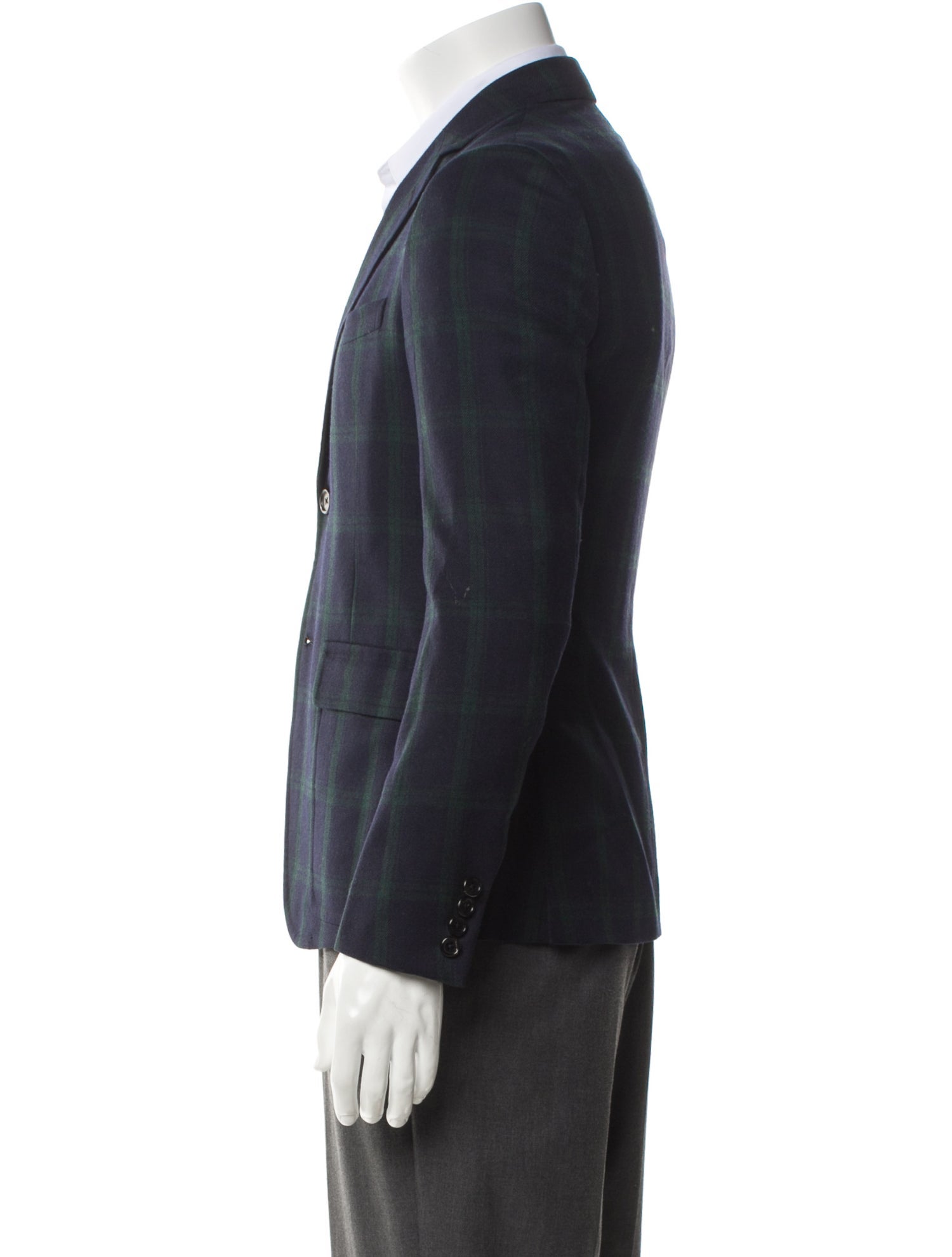 Band of Outsiders Wool Plaid Print Blazer
