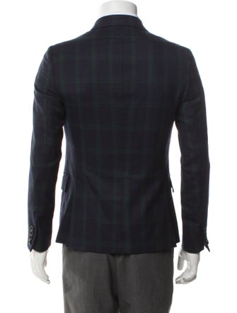 Band of Outsiders Wool Plaid Print Blazer