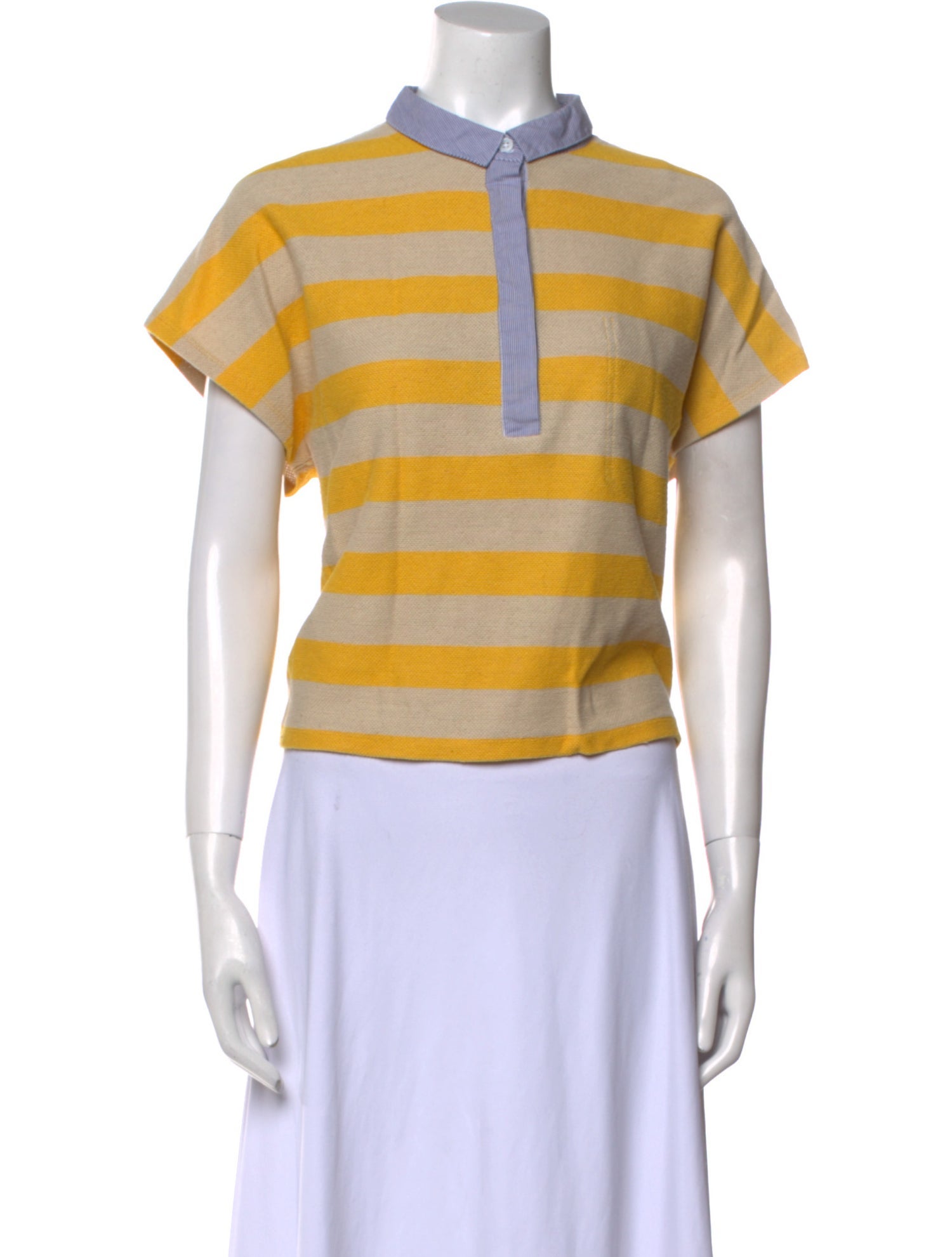 Band of Outsiders Striped Mock Neck Crop Top