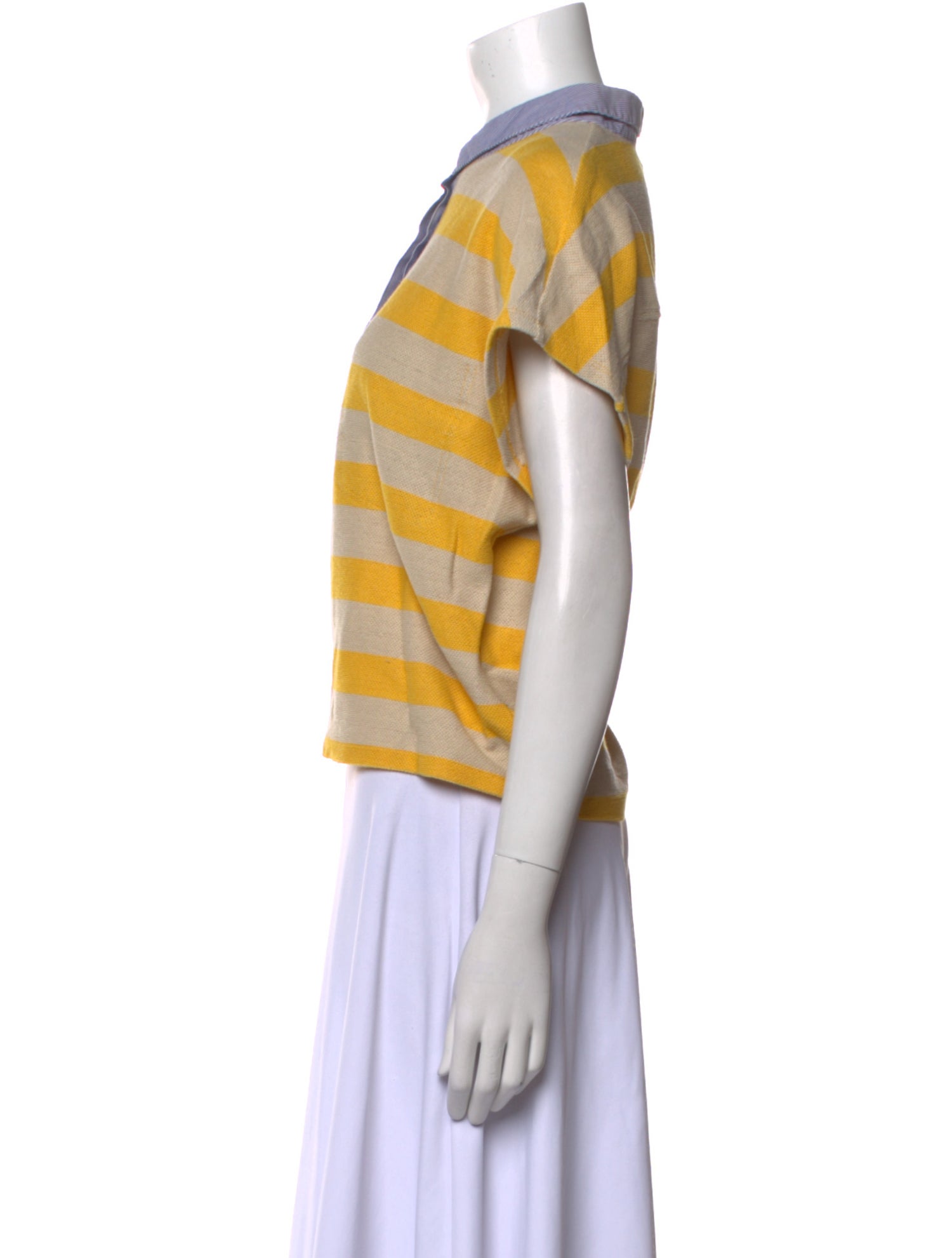 Band of Outsiders Striped Mock Neck Crop Top