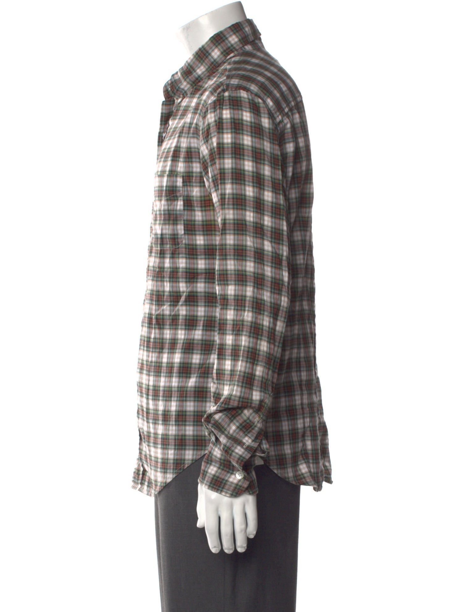 Band of Outsiders Plaid Print Long Sleeve Shirt