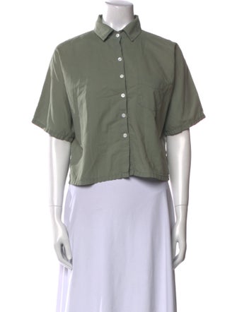 Band of Outsiders Short Sleeve Crop Top