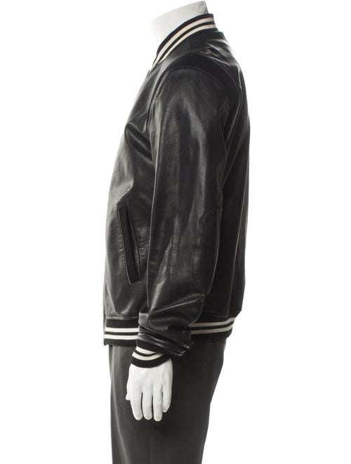 Band of Outsiders Leather Striped Bomber Jacket