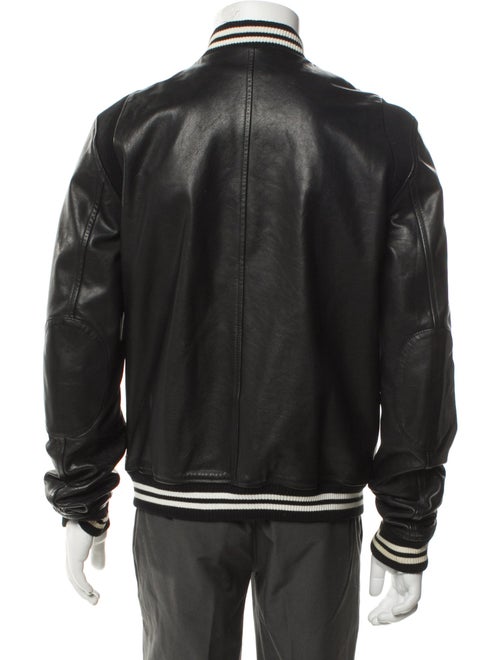 Band of Outsiders Leather Striped Bomber Jacket