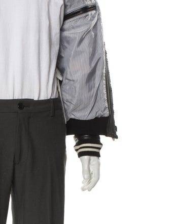 Band of Outsiders Leather Striped Bomber Jacket