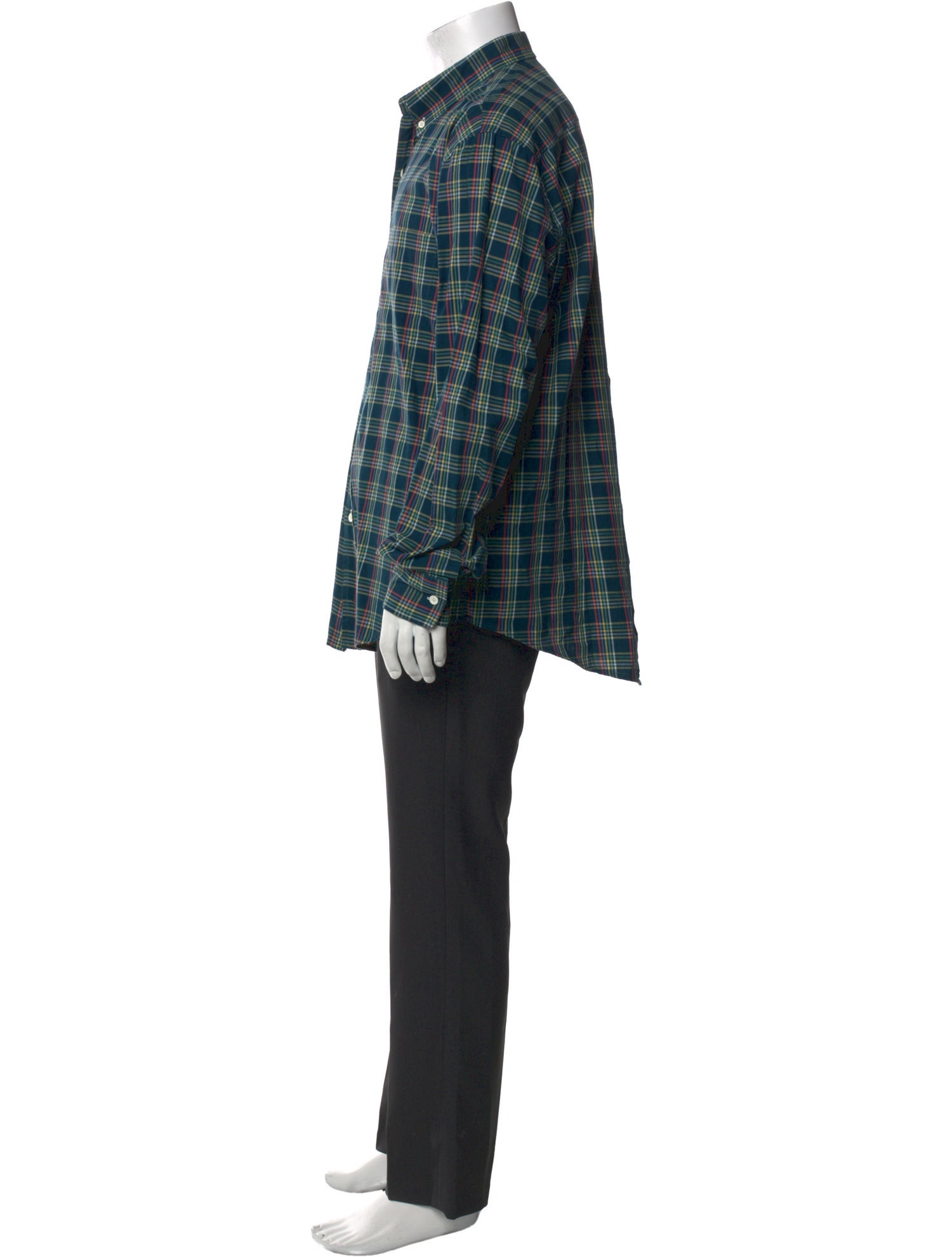 Band of Outsiders Plaid Print Long Sleeve Dress Shirt