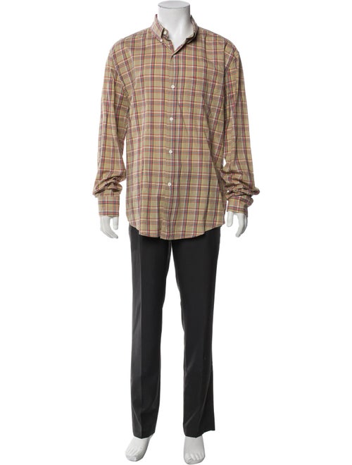 Band of Outsiders Plaid Print Long Sleeve Dress Shirt