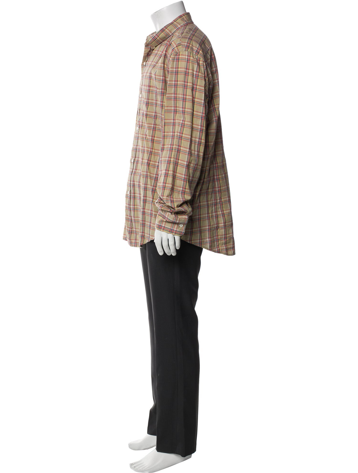 Band of Outsiders Plaid Print Long Sleeve Dress Shirt