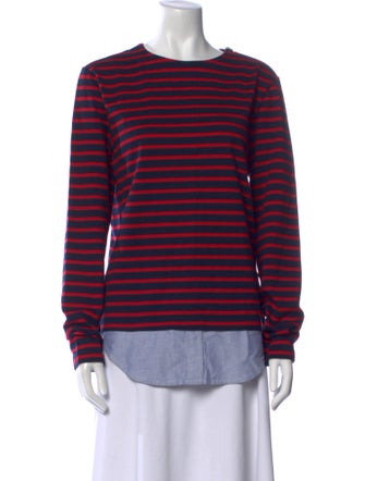 Band of Outsiders Striped Crew Neck Sweatshirt