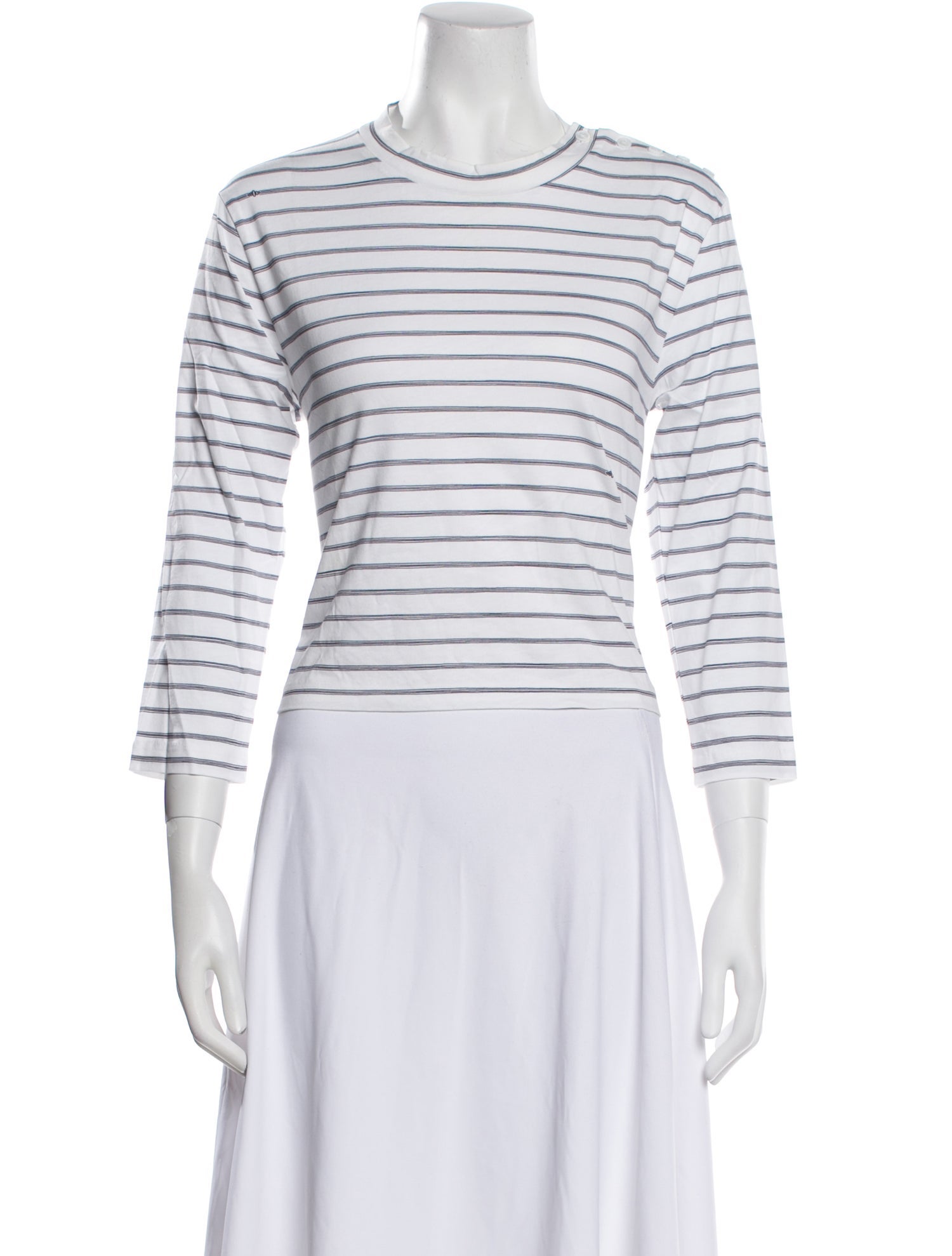 Band of Outsiders Striped Crew Neck Crop Top