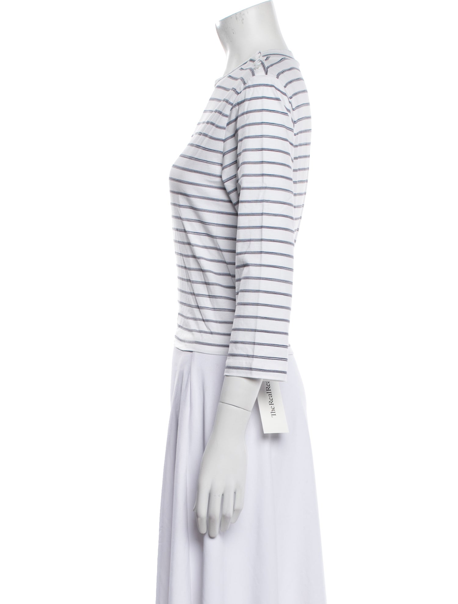 Band of Outsiders Striped Crew Neck Crop Top