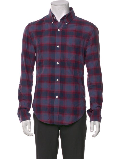 Band of Outsiders Plaid Print Long Sleeve Shirt