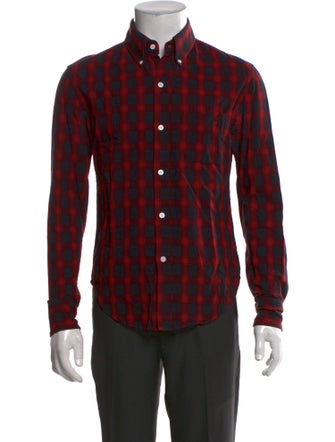 Band of Outsiders Plaid Print Long Sleeve Shirt