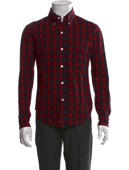 Band of Outsiders Plaid Print Long Sleeve Shirt