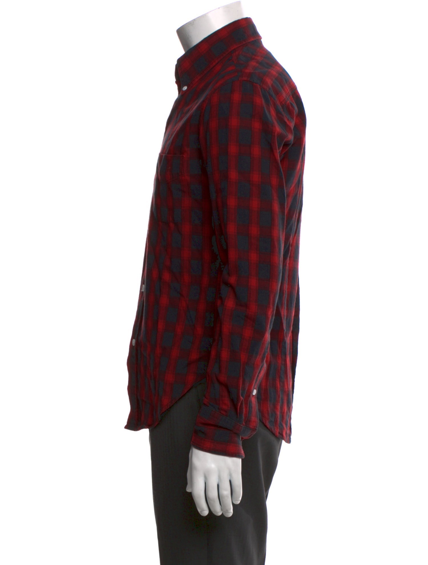 Band of Outsiders Plaid Print Long Sleeve Shirt